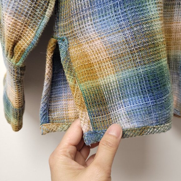 We The Free Plaid Long Sleeve Shirt Oversized Relax Fit - Picture 9 of 12